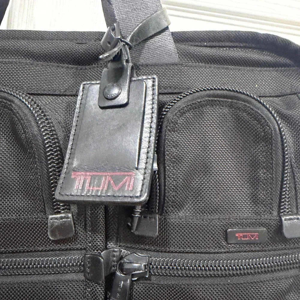 Tumi Alpha Black Ballistic Nylon Briefcase Messenger Laptop Bag With Strap